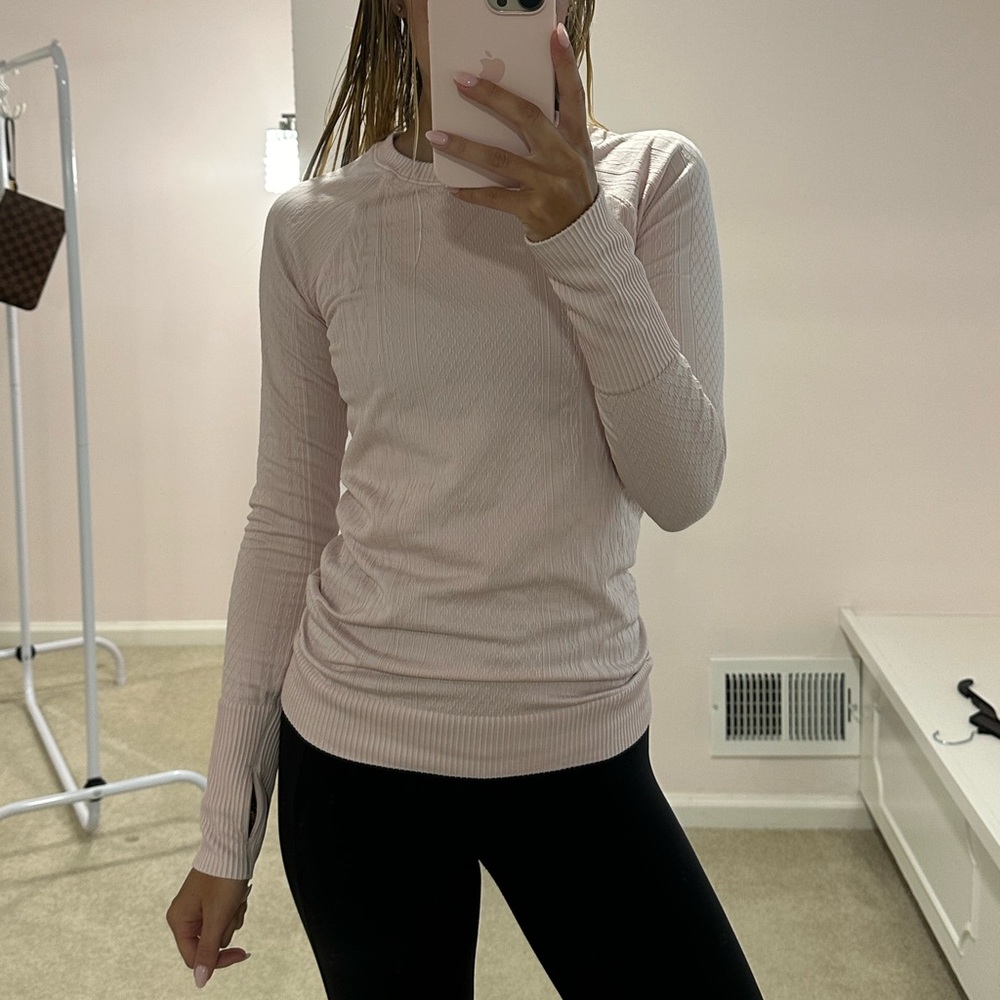 Light Pink Texturef Lululemon Longsleeve